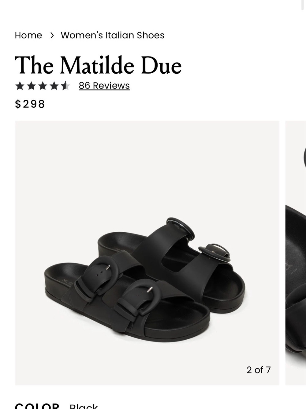 The Matilde Due Black Women's Sandals, with cloth bag